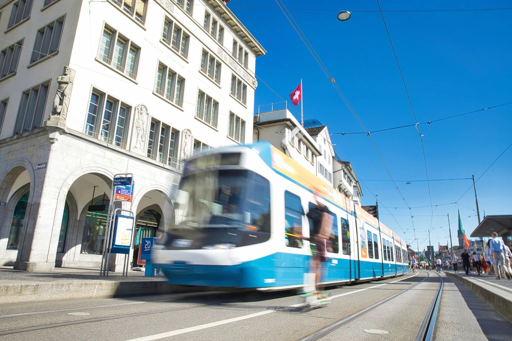Tram in der Stadt Zürich